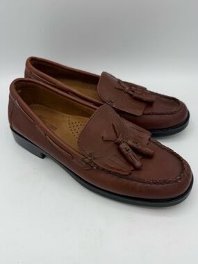 Bass Weejuns MARIETTA II Brown Leather Loafers Tassel Kiltie Women Size 8M